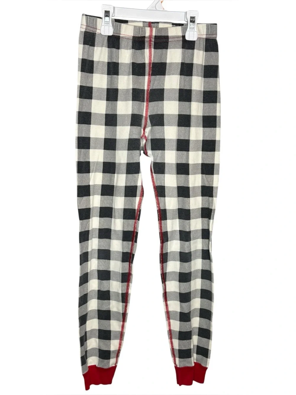 Hanna Andersson pajama set Black White Buffalo Plaid kids size 12 organic cotton